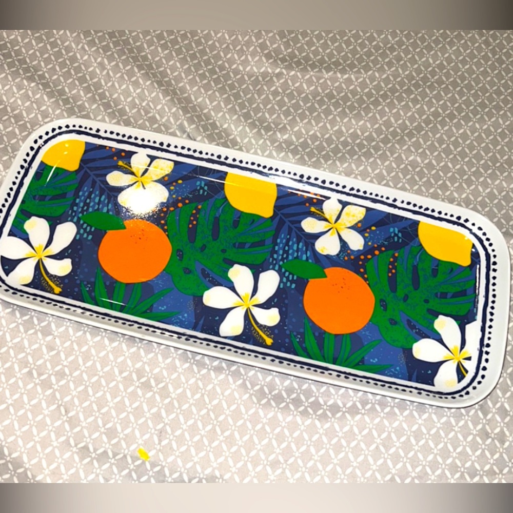 Tropical print rectangular dish - Picture 2 of 4